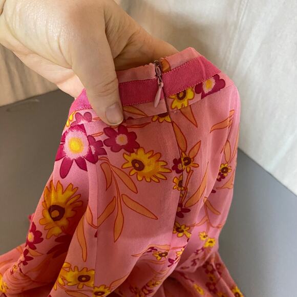 Vintage John Paul Richard Womens 100% Silk Y2K Skirt Size 12 Petite Fairy Preppy - Picture 5 of 10